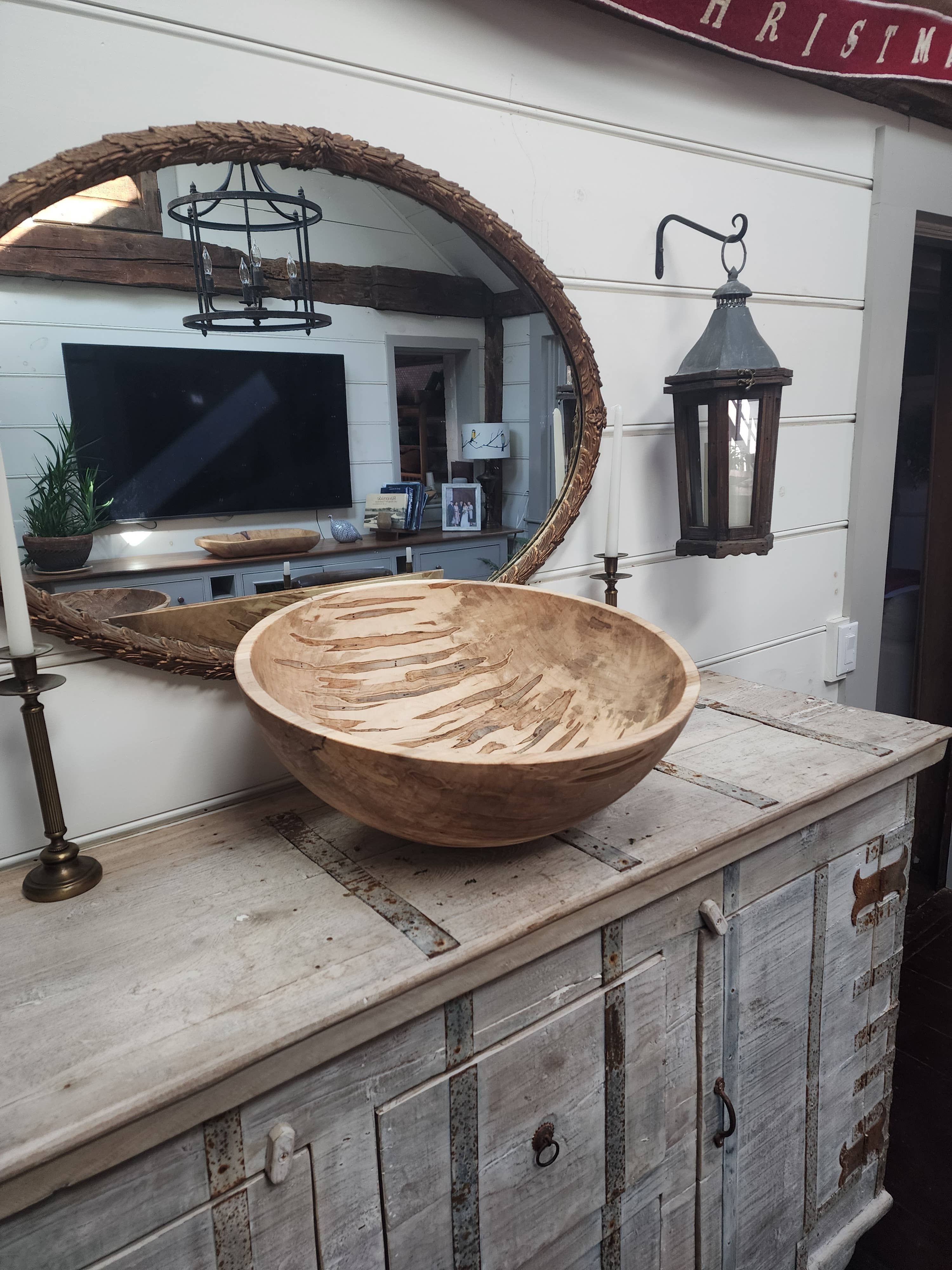 Petermans Boards and Bowls Inc. - Wholesale Serve Bowl - 15" SPALTED/AMBROSIA MAPLE ROUND BOWL7