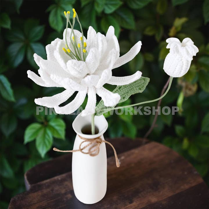 1 Flor Reina de la Noche de Crochet Hecha a Mano (sin jarrón) | Flor de Cactus Blanca | Flor de Amigurumi que Florece de Noche | Regalo Único de Decoración para el Hogar para venta al por mayor de PinkLadyWorkshop