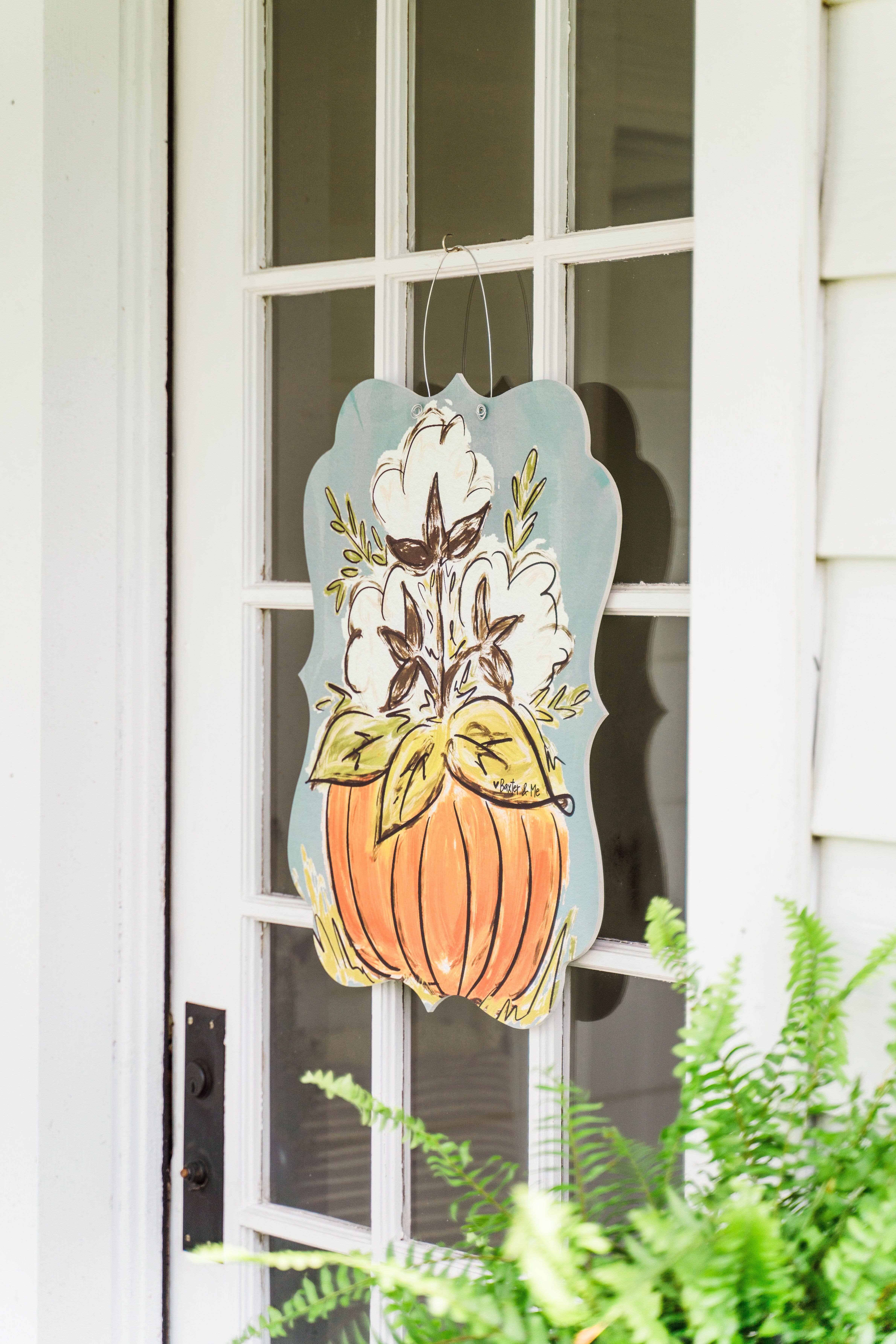 Baxter & Me - Wholesale Door Hanger - Cotton Pumpkin Door Hanger3