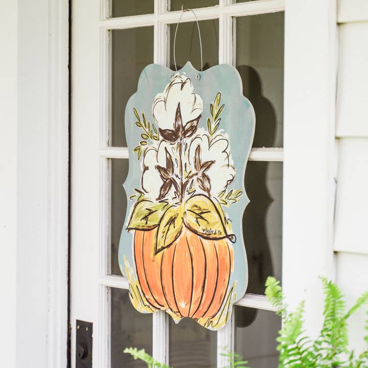 Baxter & Me - Wholesale Door Hanger - Cotton Pumpkin Door Hanger3