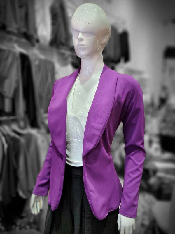 Lemon Tree - Wholesale Blazer - Women's - TECHNO CREPE MATERIAL SOLID HIGH STRETCH STRAIGHT SLEEVE5