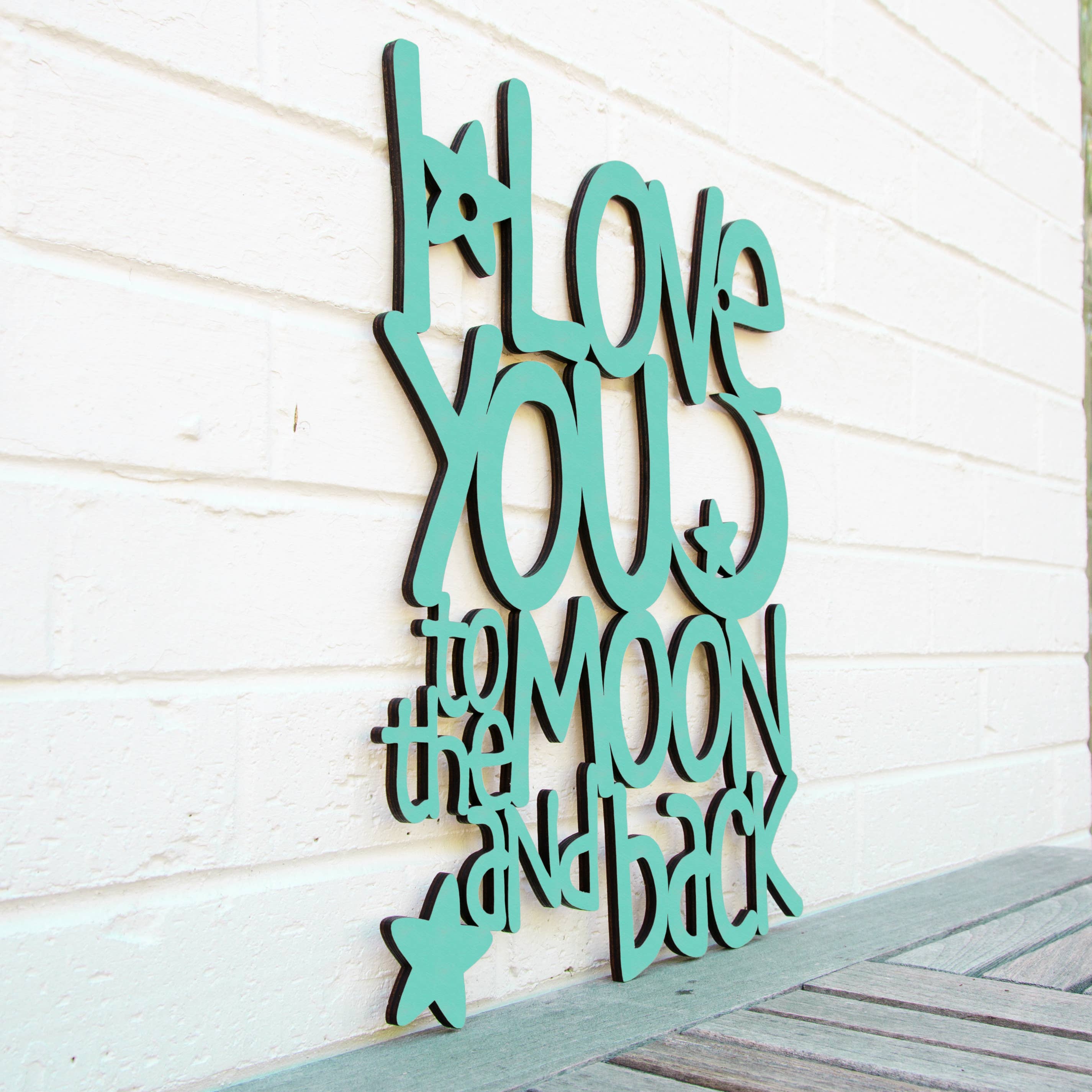 Spunky Fluff - Wholesale Wall Decor - Kids & Baby - I Love You to the Moon & Back, Wood Nursery Wall Decor1