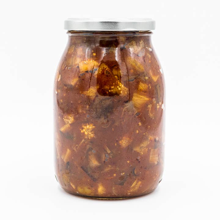 Caponata clásica de berenjena siciliana tarro 3 kg para venta al por mayor de almasicily