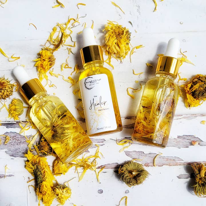 Moonlight at Midnight Holistics - Wholesale Facial Oil - The Healer Organic Calendula & Neroli Floral Face Oil Serum