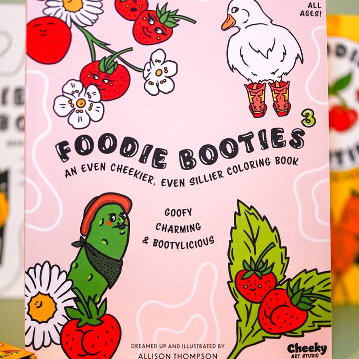 Cheeky Art Studio - Wholesale Coloring & Activity Book - Adult - Foodie Booties 3: An Even Cheekier, Even Sillier Coloring Book