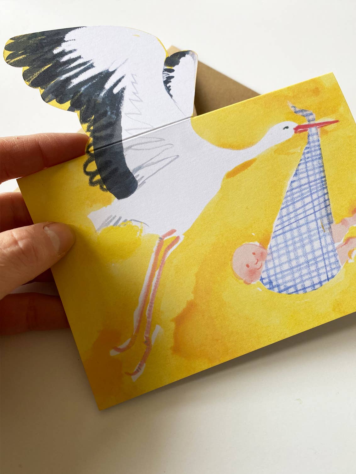 Esther Kent Design - Wholesale Baby Card - Stork Mantelpiece Card5