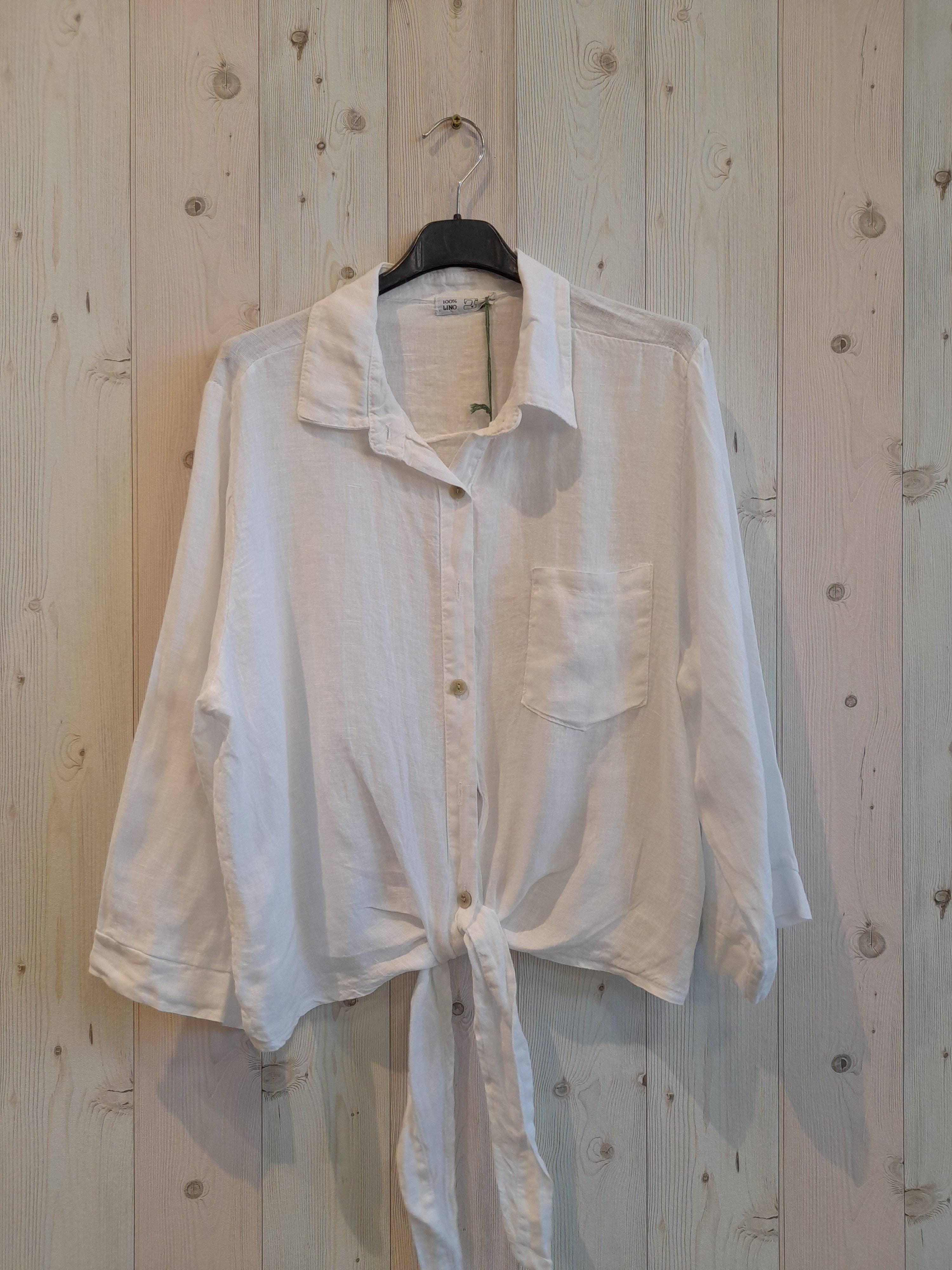 Linen & More - Wholesale Button Down Shirt - Women's - REF 89166 100% LINEN TIE SHIRT13