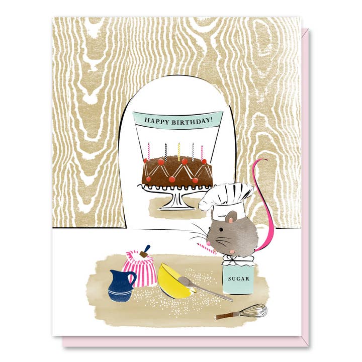 Baker Mouse Birthday Card for wholesale by Driscoll Design