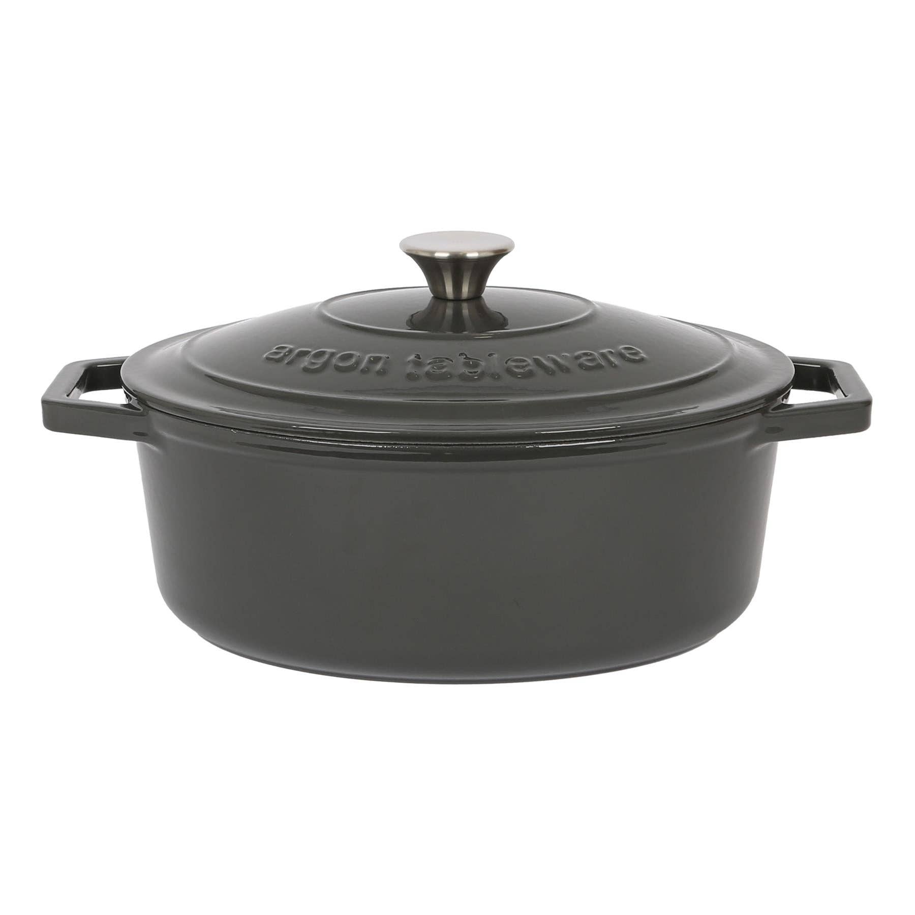 Rinkit Ltd - Vente Marmites - Plat à cassoulet ovale en fonte 4,68 L Ombre22