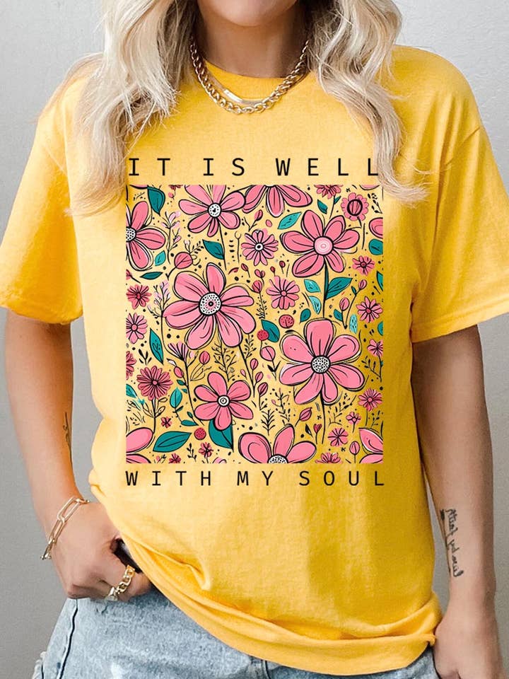 Het past goed bij My Soul Graphic Heavyweight T-shirt voor wholesale door COLORBEAR