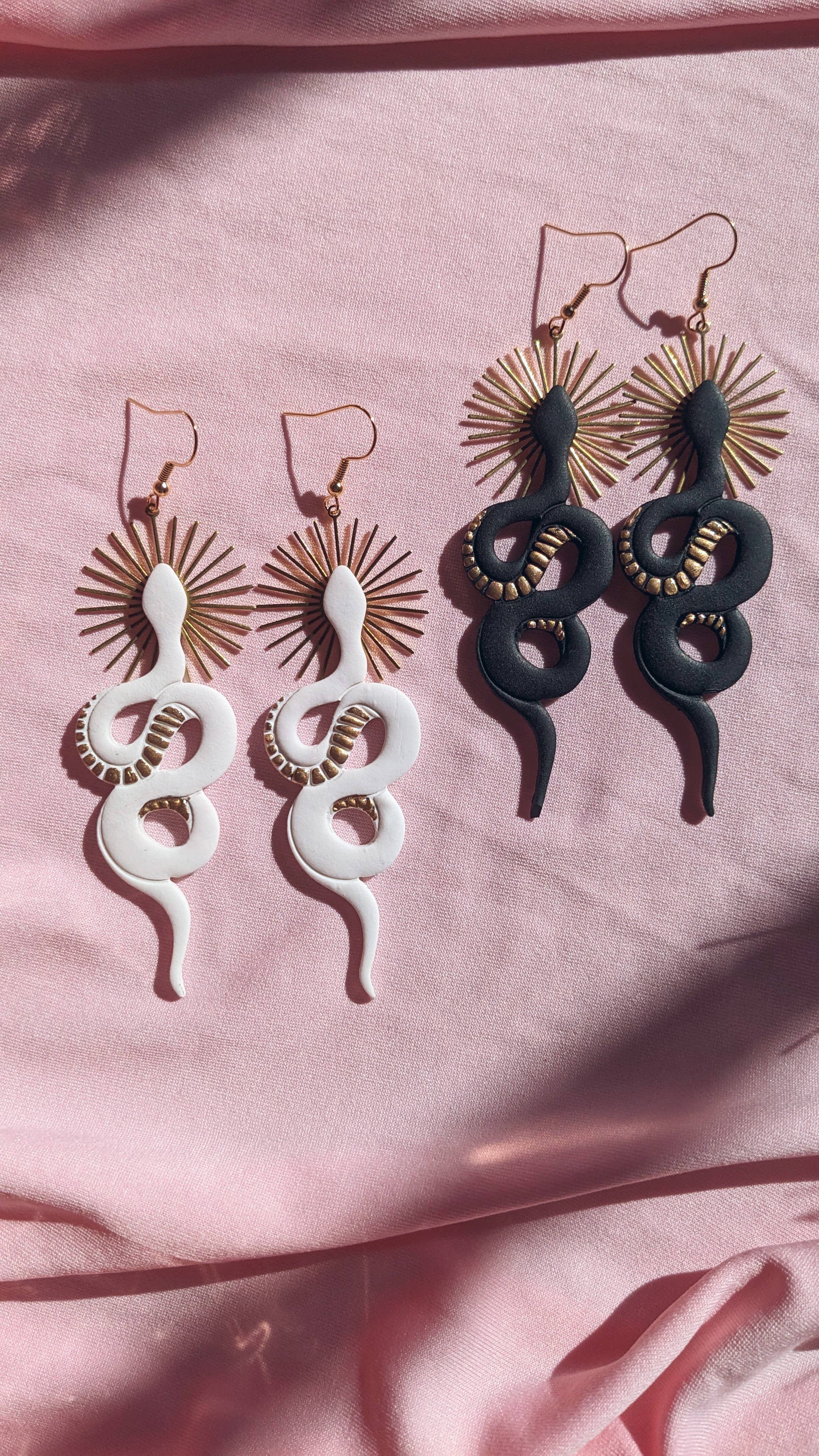 Xandra Page Co. - Wholesale Dangle Earrings - Divine Serpent Snake Earrings | Boho Polymer Clay Earrings5