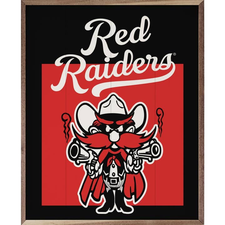 Kendrick Home - Wholesale Wood Wall Art - Simple Poster Bold Logo Texas Tech University