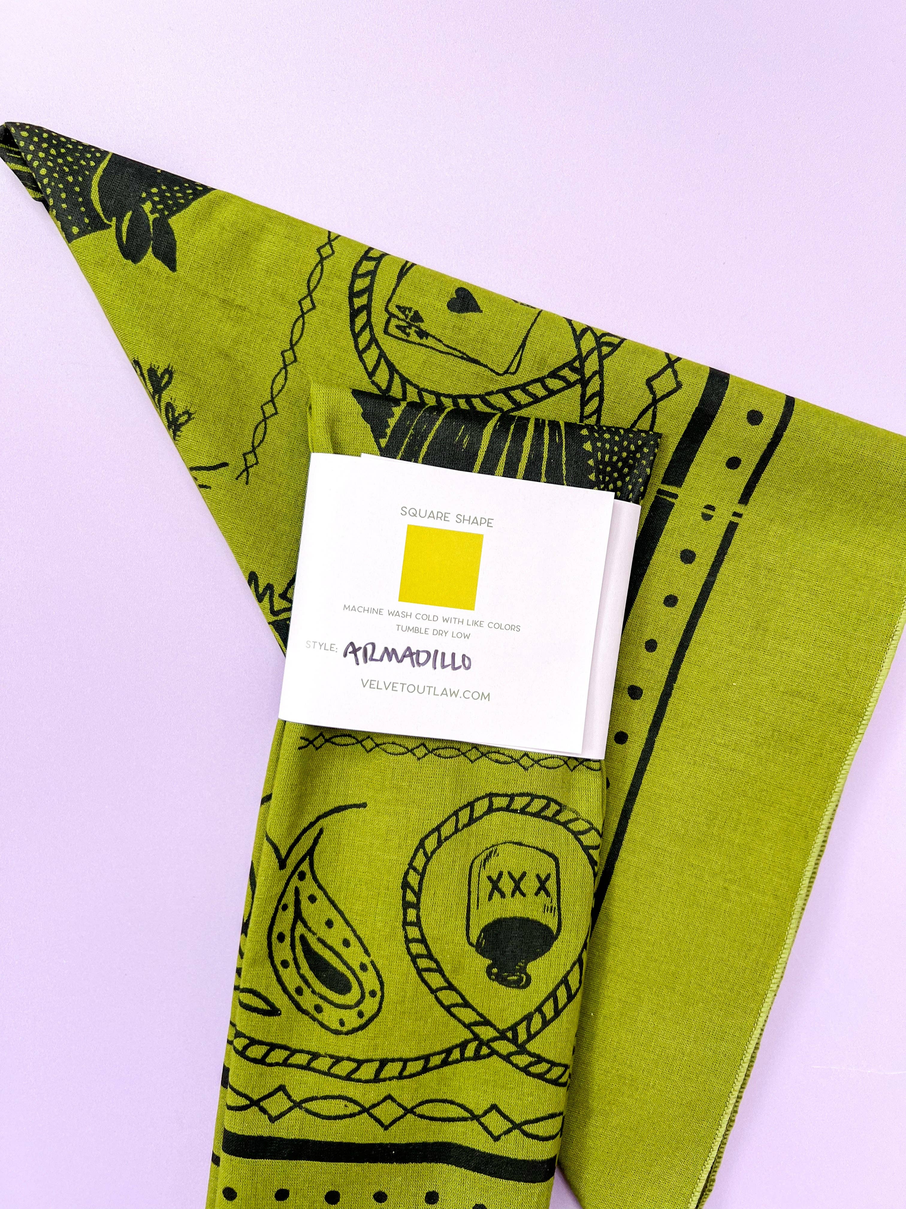 Velvet Outlaw - Wholesale Bandana - Unisex - Armadillo Cotton Bandana - Multiple Colors17