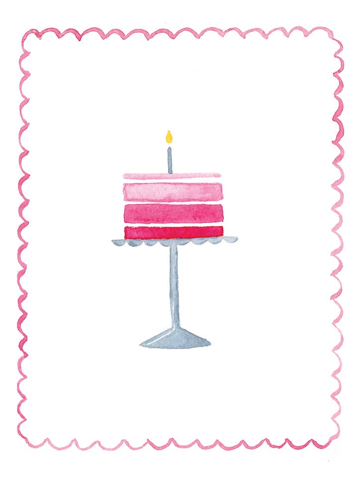 Pink Cake Birthday Card for wholesale by Dori Boyce Art