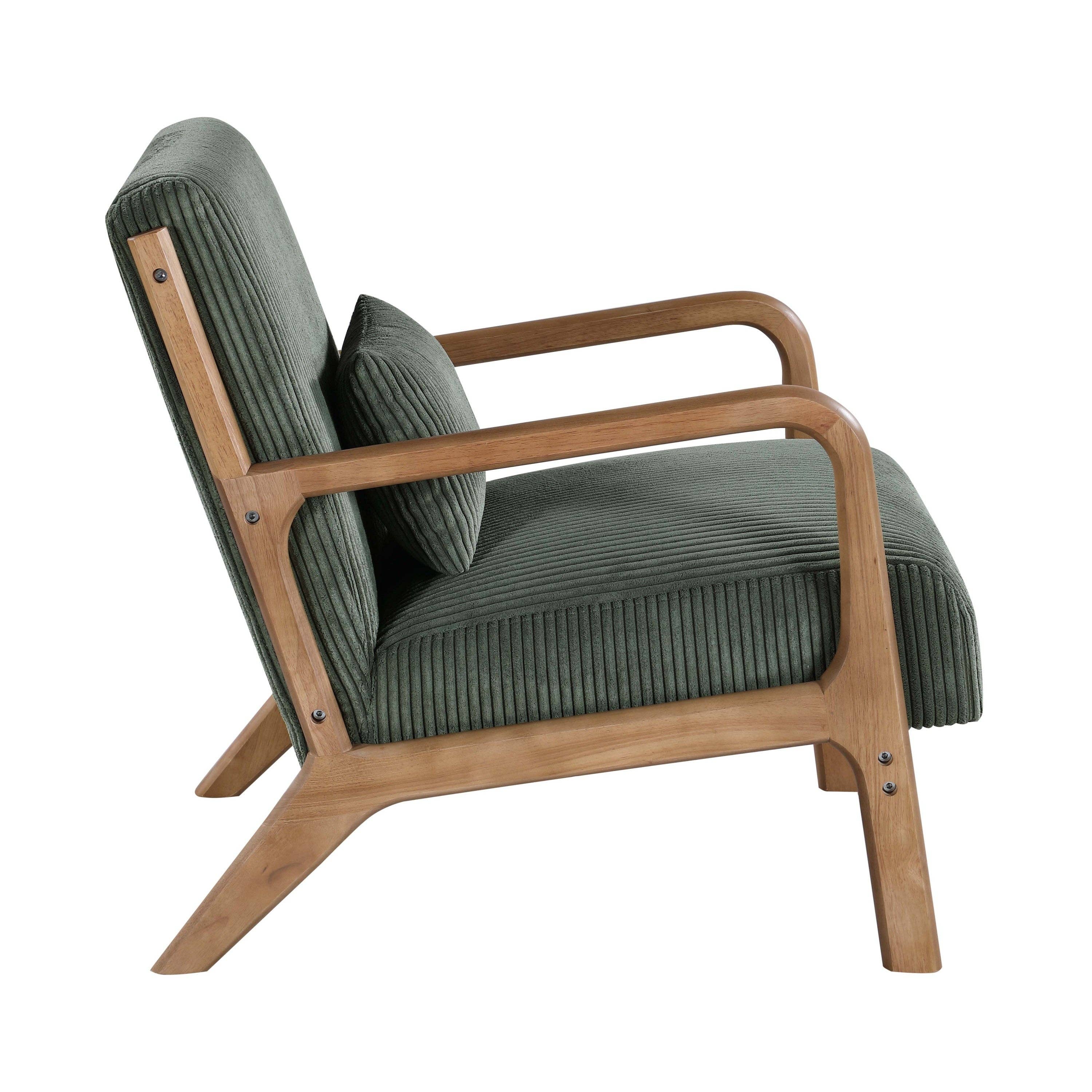 39F Inc. - Vente Chaises - Fauteuil en velours côtelé en bois, Gris/Beige/Jaune/Rose/Camel11