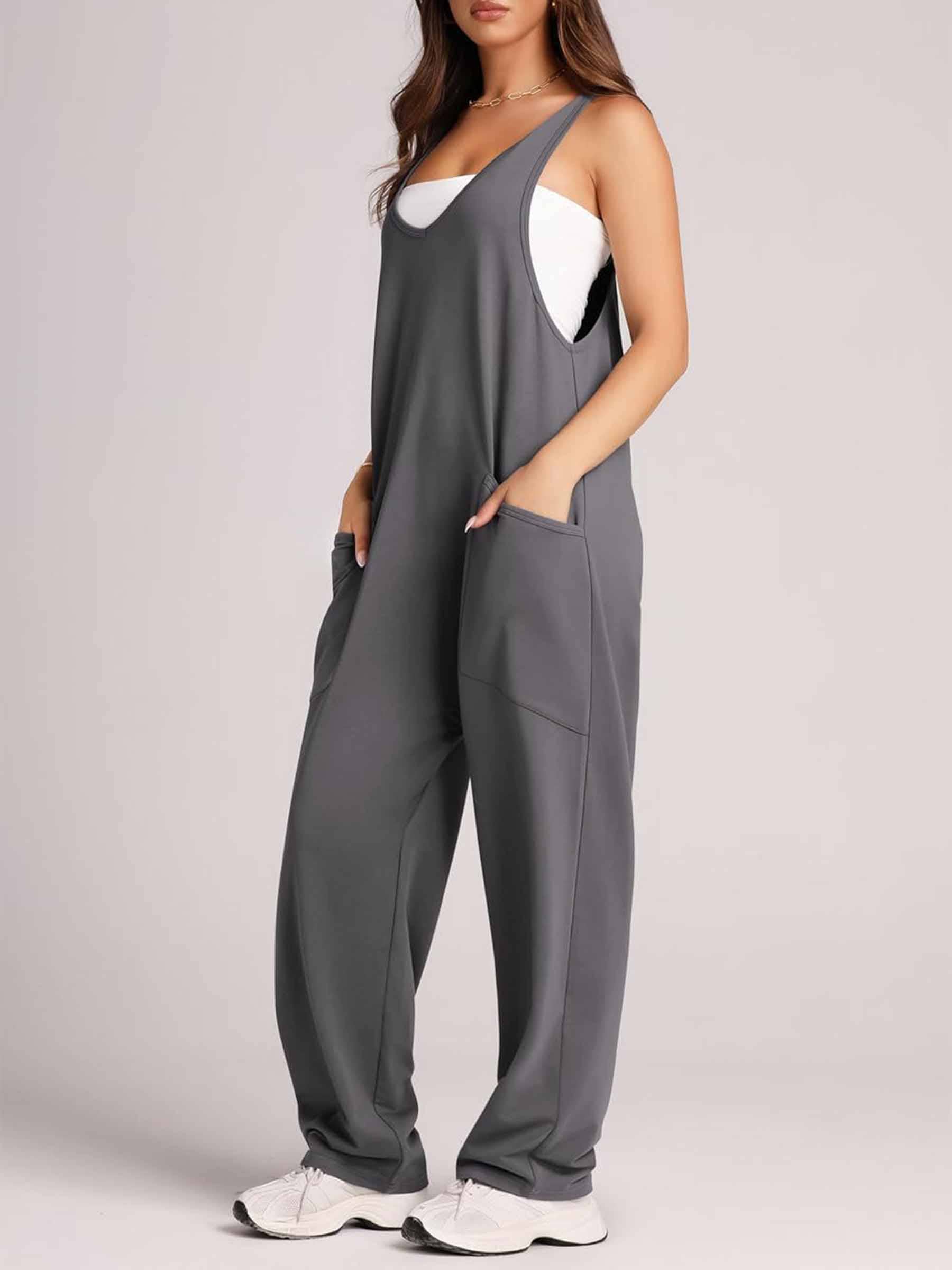 Wholesalesir - Wholesale Jumpsuit - Women's - Pocket Sleeveless Knit Jumpsuit Pants4