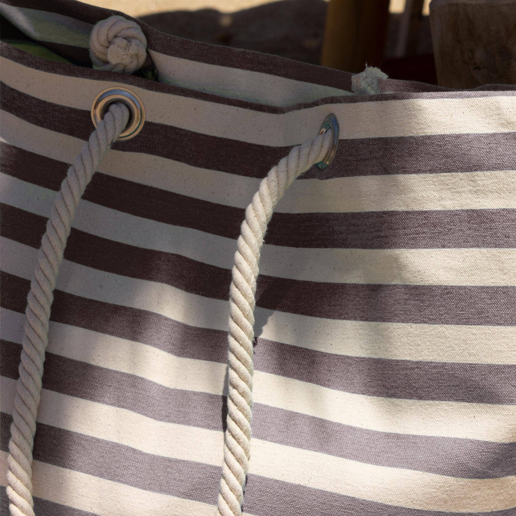 Rinkit Pty Ltd - Wholesale Beach Bag - Large Striped Canvas Tote Beach Bag - 55cm x 36cm - By Nicola Spring12