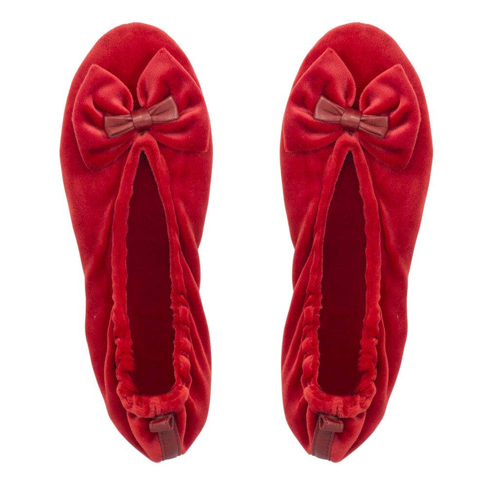 Glove Story - Wholesale Slippers - Women's - Women's indoor ballerinas in large bow velvet - CF01407