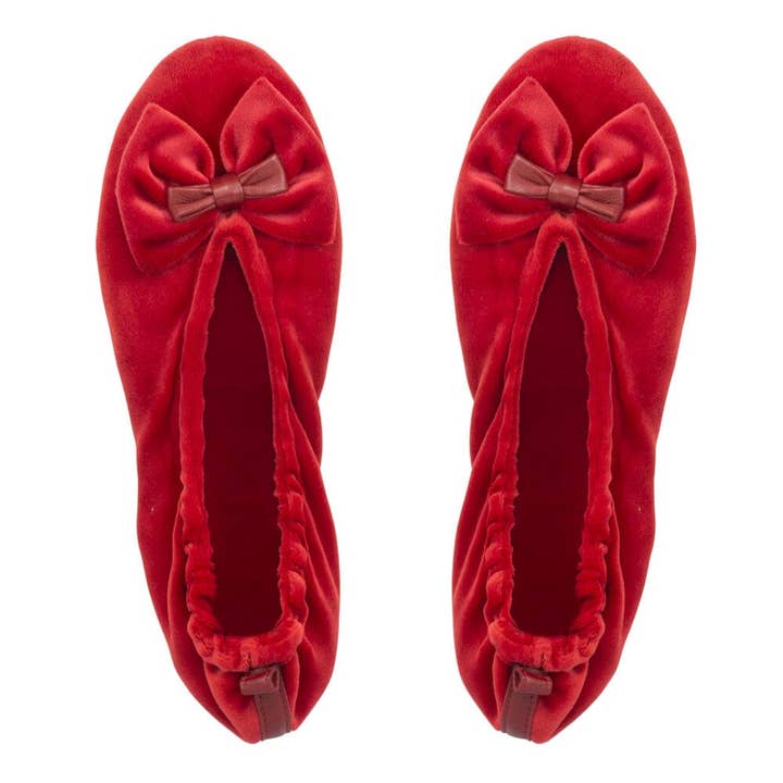 Glove Story - Wholesale Slippers - Women's - Women's indoor ballerinas in large bow velvet - CF01407