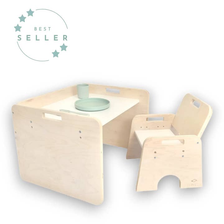 Sapiens Child – wholesale Chair – Child – PAPAYA SET - Weaning Montessori Table and Chair Adjustable Height