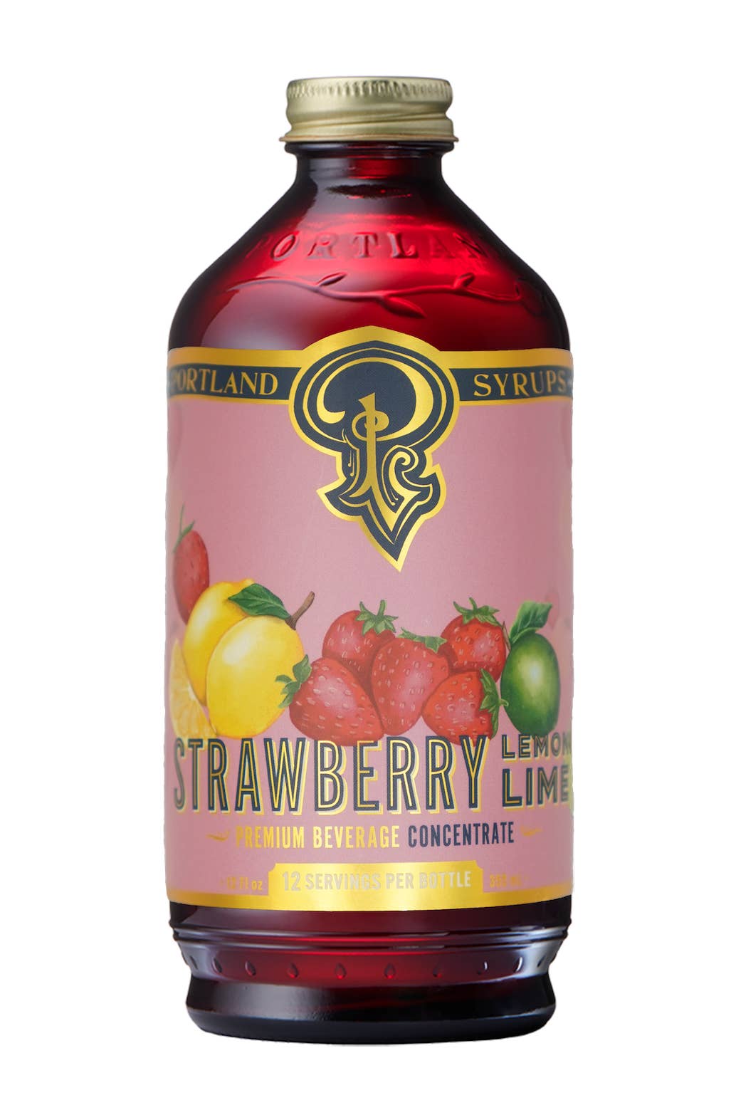 Portland Syrups - Wholesale Cocktail Mix/Syrup - Strawberry Lemon Lime Syrup 12 oz - cocktail / mocktail mix