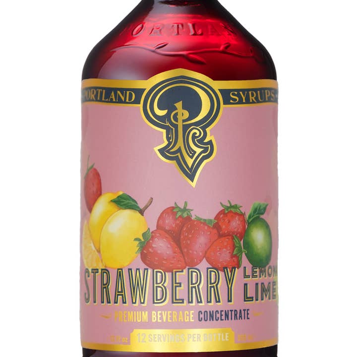Portland Syrups - Wholesale Cocktail Mix/Syrup - Strawberry Lemon Lime Syrup 12 oz - cocktail / mocktail mix0