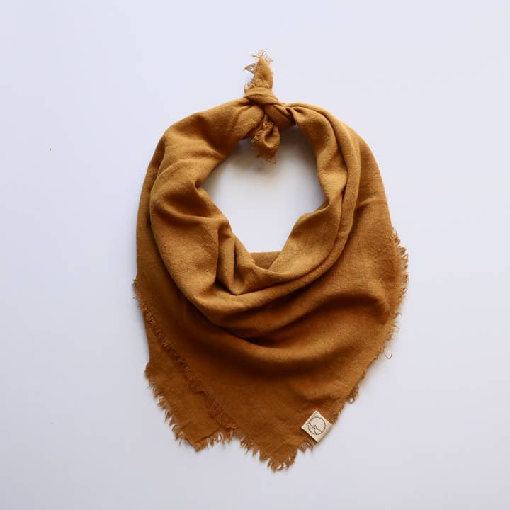 Eco Raw Studio - Wholesale Bandana – Women's - Desert Gold Solid Naturally Dyed Raw Silk Bandana1