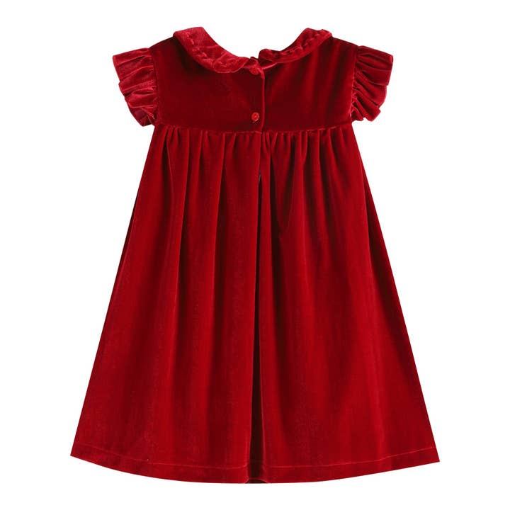 Lil Cactus - Wholesale Dress - Kids - Red Velvet Ruffle Dress