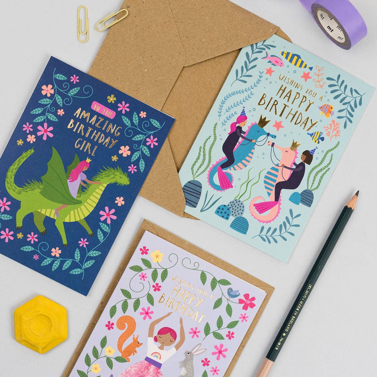 Mifkins - Vente Cartes d'anniversaire - Carte d'anniversaire La Princesse et le Dragon2