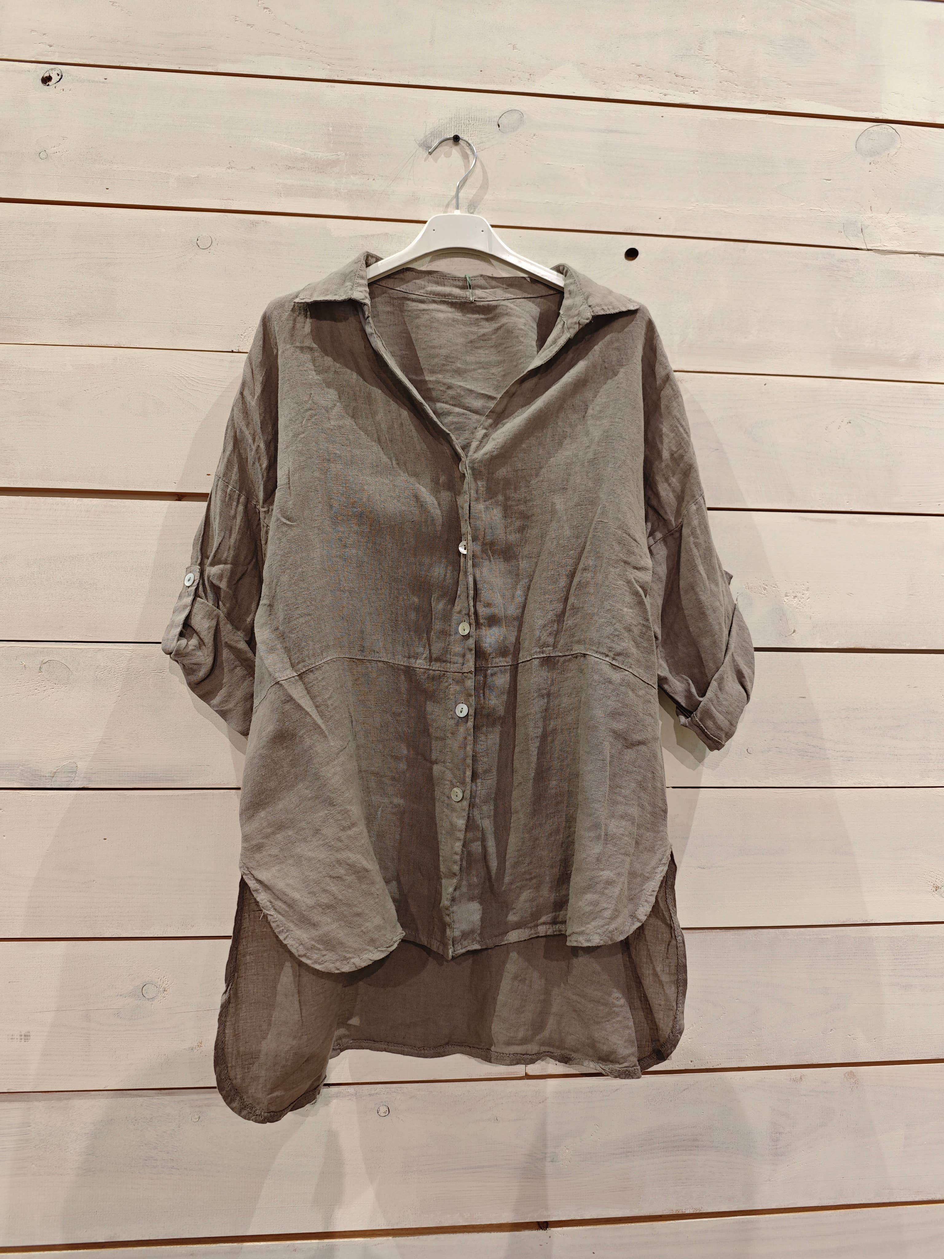 Linos y Textiles - Wholesale Button Down Shirt - Women's - REF 16827 SHORT SLEEVE 100% LINEN SHIRT10