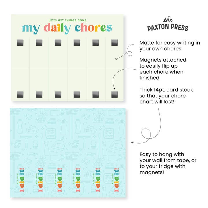 The Paxton Press - Wholesale Growth Chart - Kids & Baby - My Daily Chore Chart2