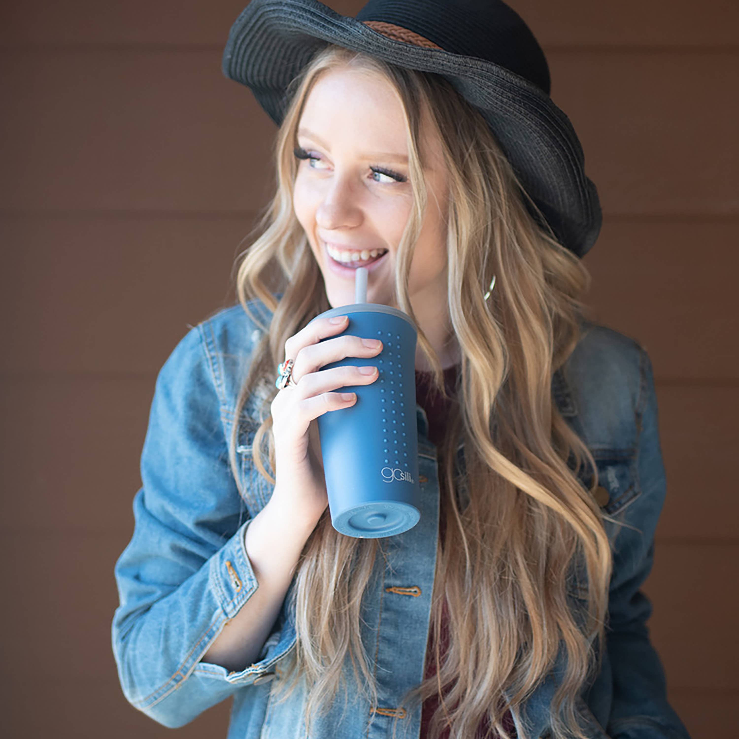 GoSili - Venta al por mayor Vaso/copa - Vaso con pajita de silicona de 16 oz25