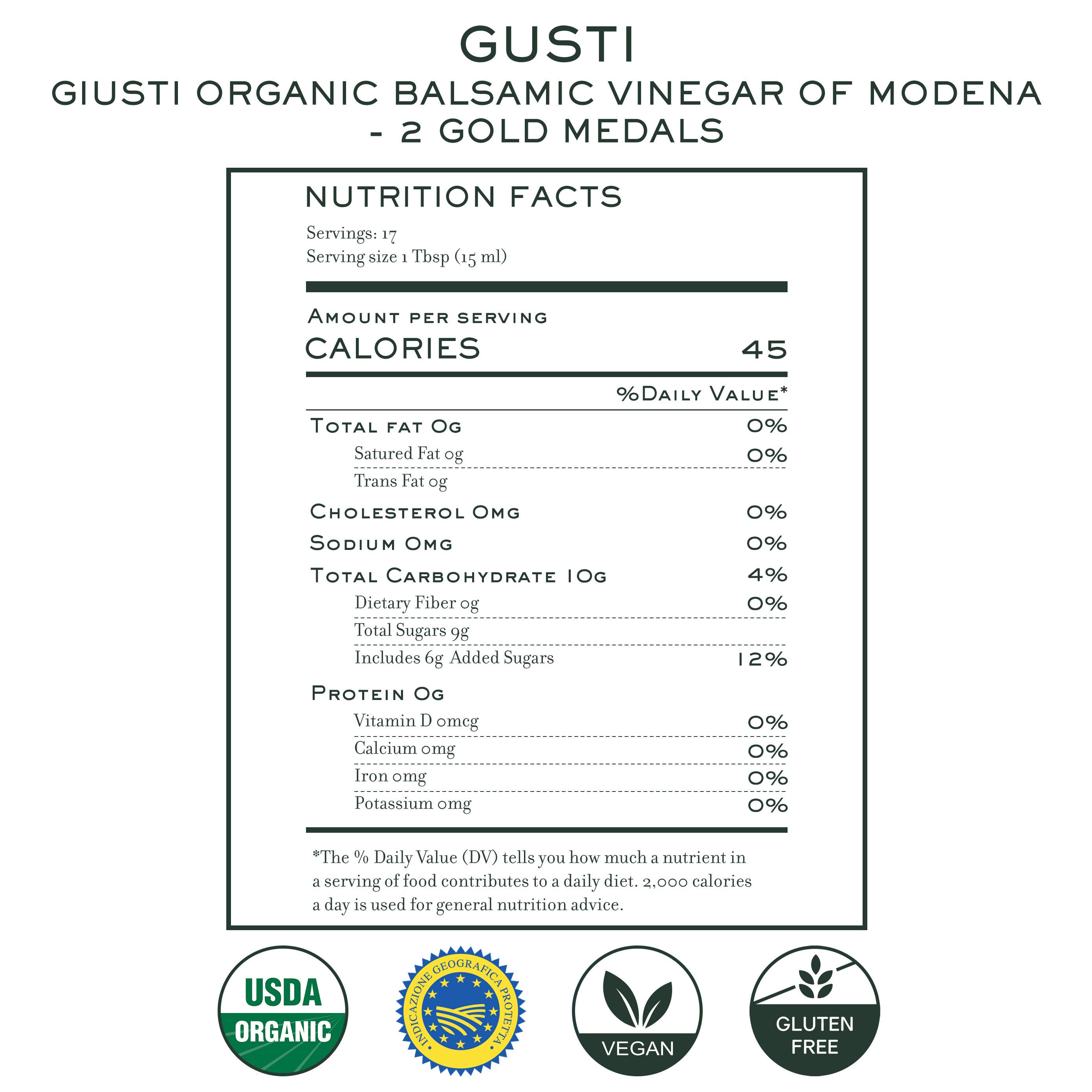 Mercato di Bellina - Vente Vinaigre - Vinaigre Balsamique Bio de Modène Giusti - 2 Médailles d'Or5