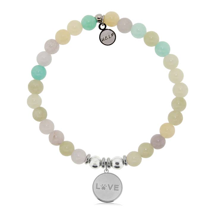 Love Paw Charm com Pulseira de Caridade Verde Amarelo Jade por atacado de H.E.L.P