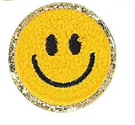 Scratch Decor - Wholesale Patch - Smile Face Iron On Gold Glitter Patches2