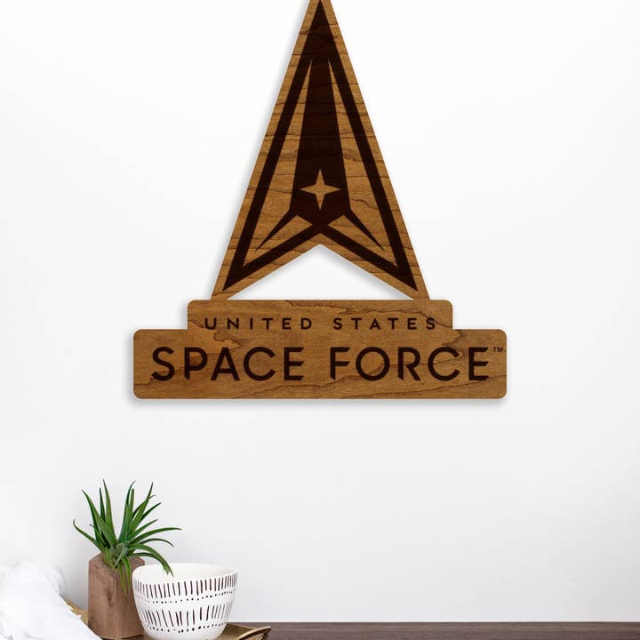 LazerEdge - Wholesale Wall Accent - United States Space Force Emblem Wall Hanging – Crafted from Cherry or Maple Wood1