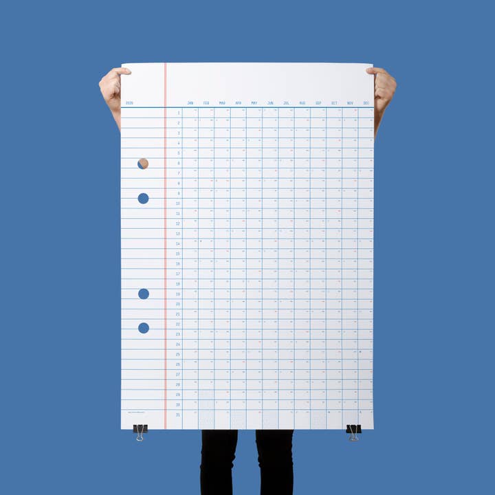 Yearcalendar – Engroshandel Kalender – 2026 Klassisk Kalender 70x100cm