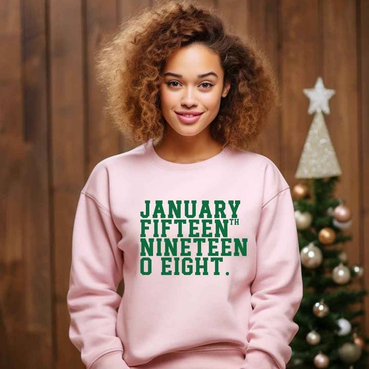 Vintage AKA Januari Vijftiende Crewneck Pullover Sweatshirt voor wholesale door CoRo & Company