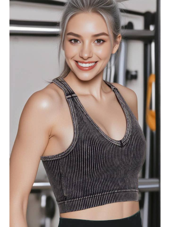 42POPS - Wholesale Tank Top - Women's - `.42POPS Premium Washed Seamless Rib Crop Tank11