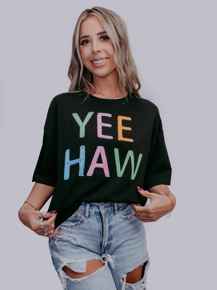 MK442 Yee Haw Rope Broderad tröja för wholesale av Merigold Kiss
