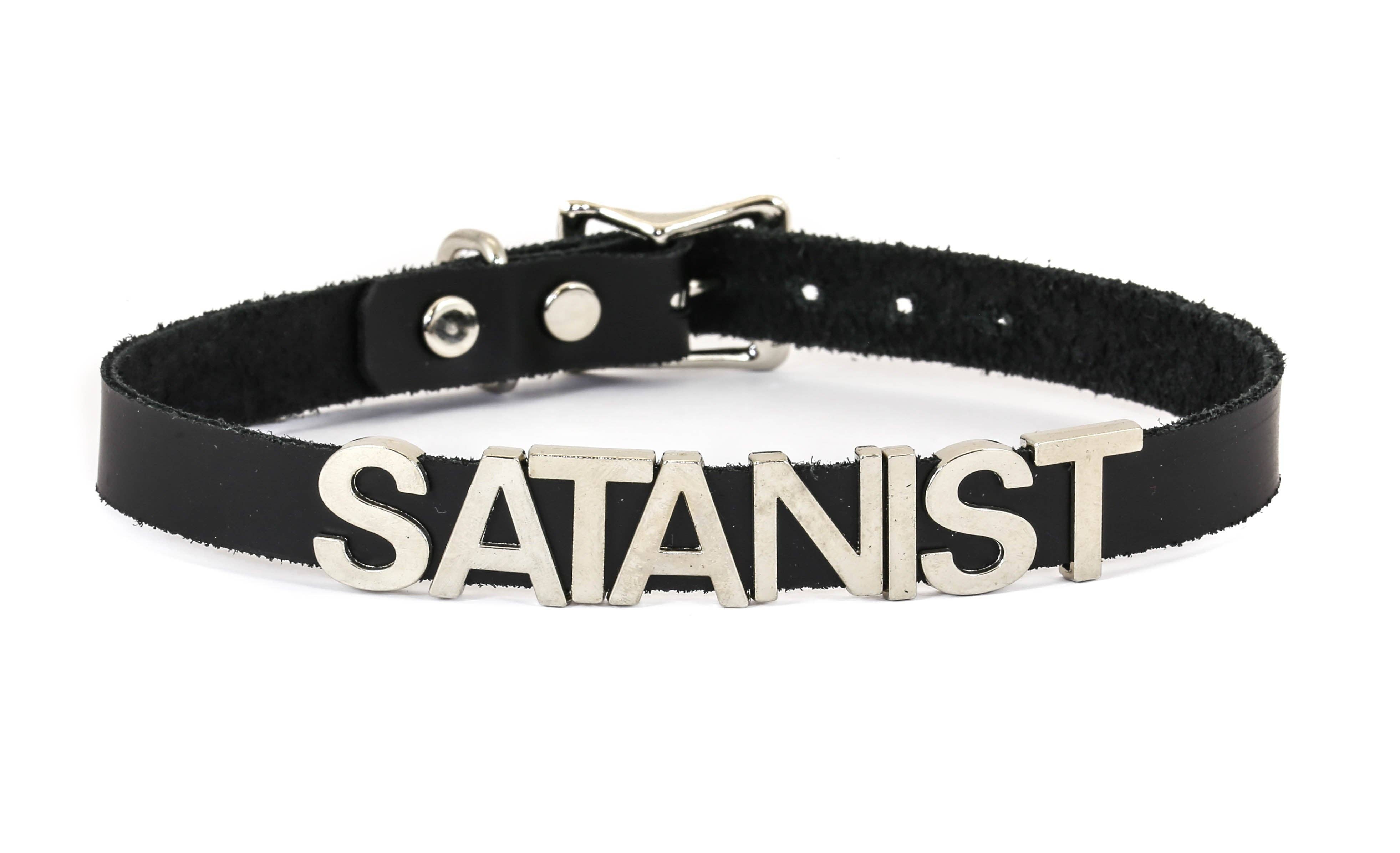 Funk Plus - Wholesale Choker/Collar - FC291 GENUINE LEATHER STAINLESS STEEL LETTER NAME FETISH  CHOKER24