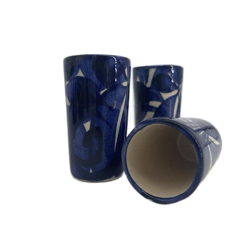 Fiesta McAllen LLC - Wholesale Shotglas - Keramische blauw-witte bloemen tequila shot1