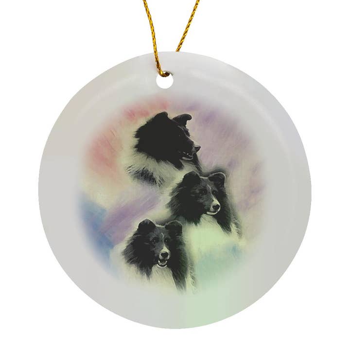 3dRose – Großhandel Verzierung – 3dRose, Schwarzer Sheltie, Ornament