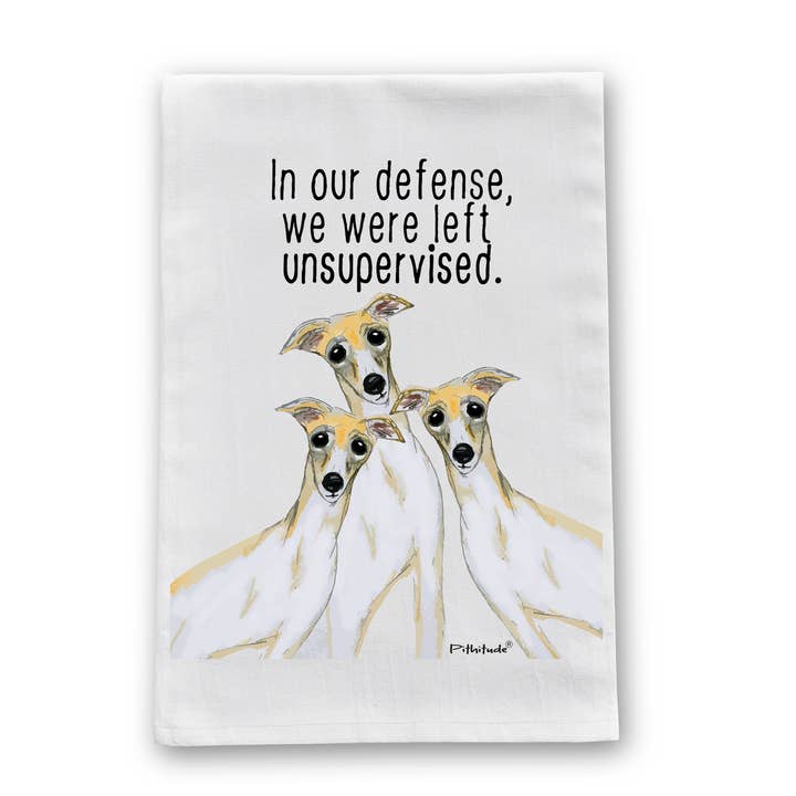 Unsupervised Greyhounds Dish Towel for wholesale by Pithitude