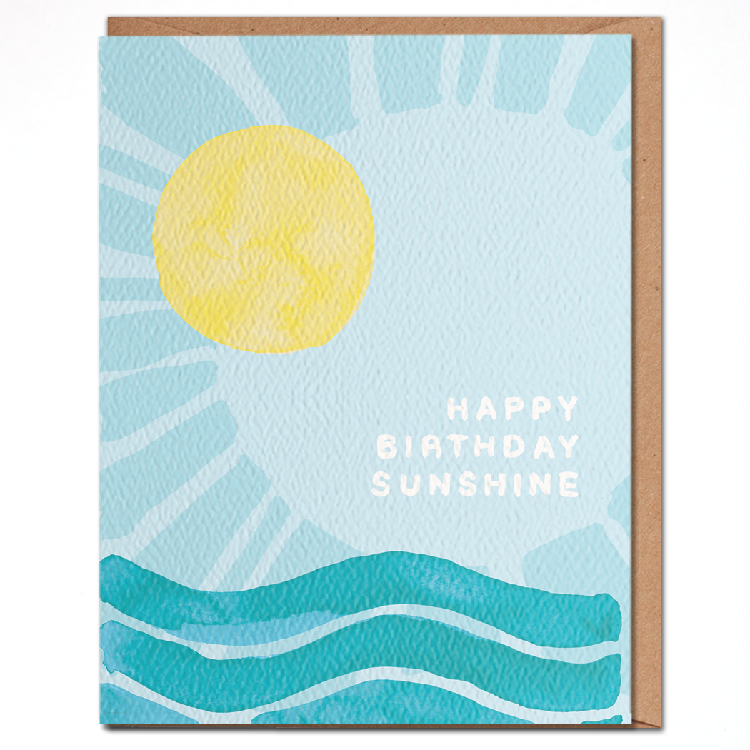 Happy Birthday Letterpress Card Hope your Birthday is Swell Ocean Themed Birthday Summer Birthday Card