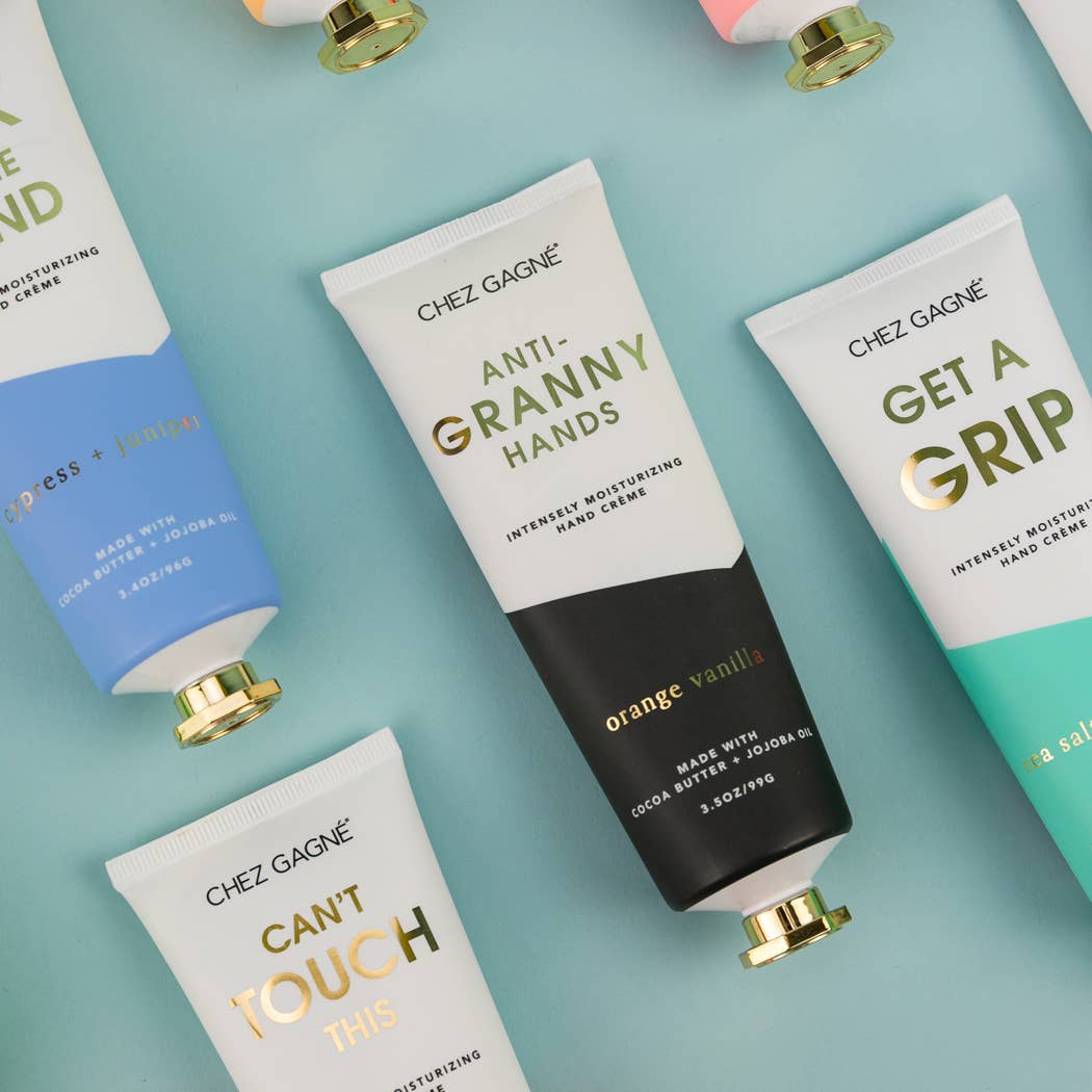 Chez Gagné - Wholesale Hand Cream/Lotion - Anti-Granny Hands - Orange Vanilla - Clean + Vegan Hand Crème - 3.4oz9