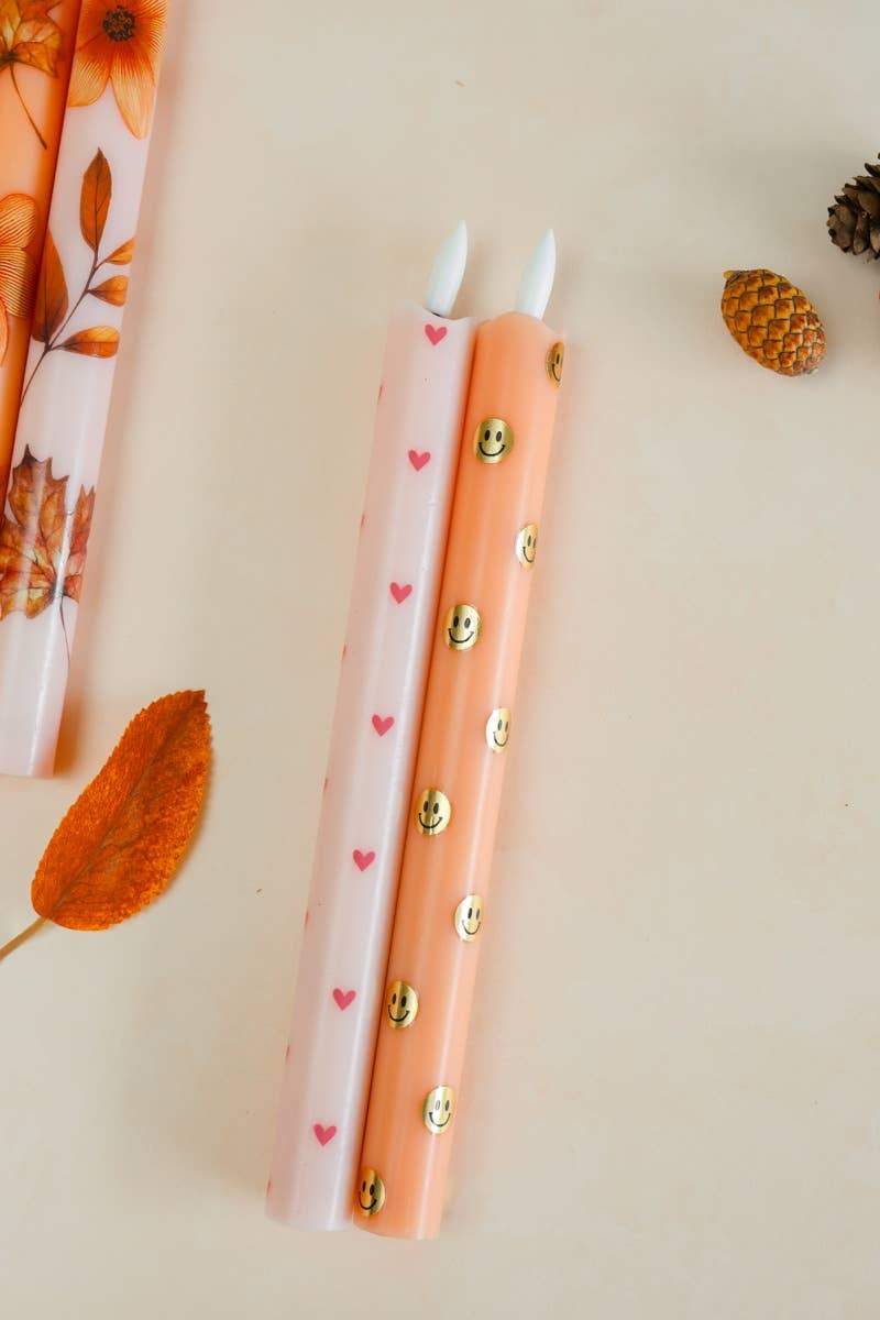 Aifcandles - Wholesale Flameless Candle - LED Pillar Candle Hearts Pink RC - Set of 23