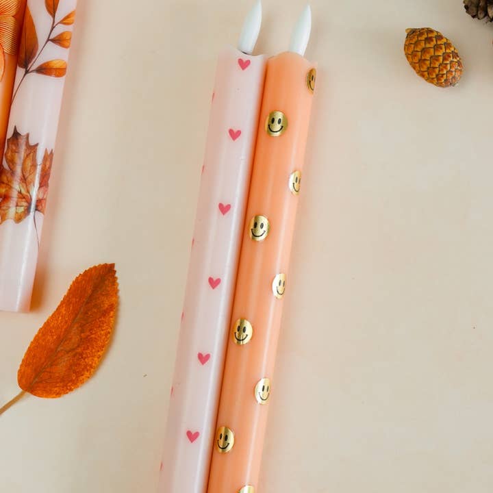 Aifcandles - Wholesale Flameless Candle - LED Pillar Candle Hearts Pink RC - Set of 23