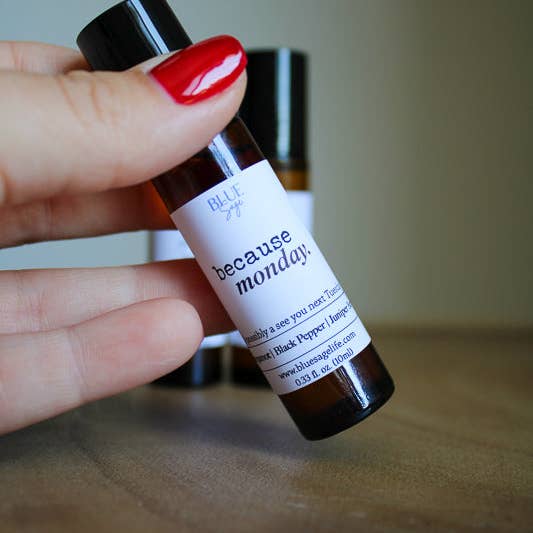 Blue Sage - Wholesale Essential Oil Roll-On - "Because, Monday." Essential Oil Aromatherapy Roller2