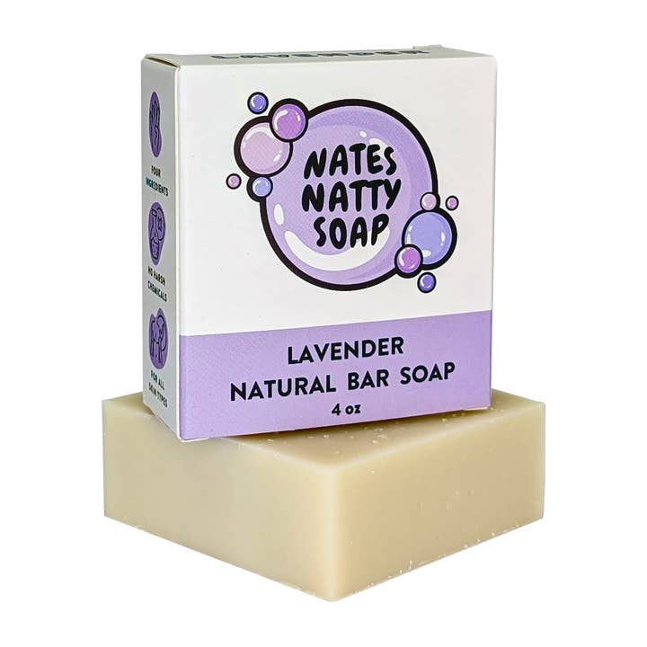 Lavender Natural Bar Soap, 4oz. for wholesale by Nate's Natty